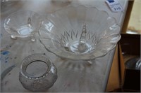 Lot of 3 glass serving bowls and dishes