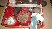 Large Box / 25 Cans Nails Screws Etc!  TONS!