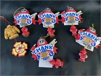 6 Firefighter Ornaments