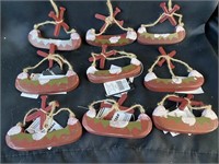 9 Canoe Ornaments