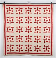 Antique Friendship Quilt Red and White Signatures