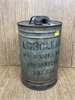 Vintage 2 Gallon Lubolene SAE 30 Oil Can