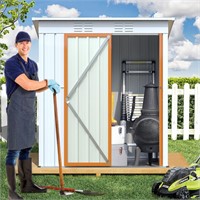 Metal Storage Shed  3x5 FT  White Lockable Door