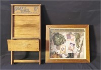 Military Shadow Box & Washboard Display 18" Tall