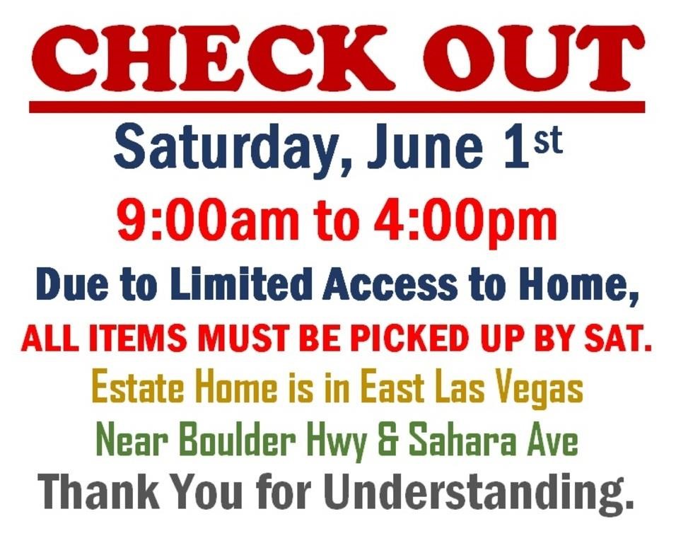 Fri.@12pm - Boulder Hwy & Sahara Estate Online Auction 5/31