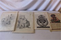 4pc Antique and Vintage Advertising Ephemera