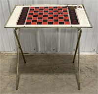 (W) 
Vintage Folding Metal Checker Board
