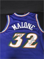 Karl Malone signed basketball jersey COA