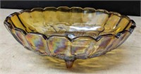 AMBER FOOTED FRUIT BOWL