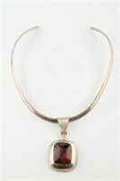 Sterling Silver, Mahogany Obsidian Necklace
