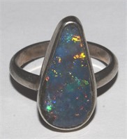 Vtg Native American Sterling Fire Opal Ring Sz 7