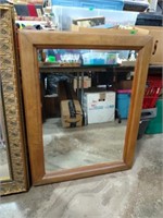 Wood framed mirror 36"w x28"h