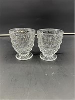 2 American Fostoria marmalade bases