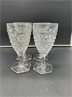 4 American Fostoria water goblets