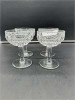 4 American Fostoria cupped high sherberts