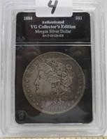 1884 Morgan silver dollar, VG