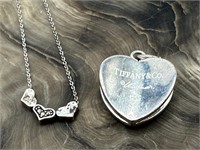 Sterling Tiffany & Co & Hearts in Chain