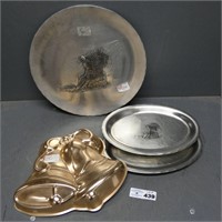 Wendell August Turkey Platter Set & Xmas Mold