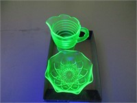 Two pieces of uranium glass