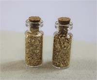 2 small vials of gold flakes