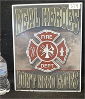 REPOP "REAL HEROS" METAL SIGN