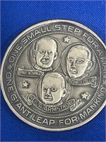 The first foot prints on the moon Mardi Gras coin