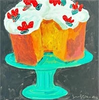 PLAYFUL GERARD COLLINS SIGNED PAINTING - CAKE