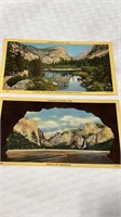 Vintage post cards of Yosemite National Park.