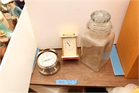 Bargain Lot Quartz Alarm Clock, Mantel Clock, Jar