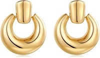 O3483  HESSAWELL Gold Dangle Earrings Door Knock S