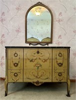 Vintage Painted 3 Drawer Dresser Louis XVI Style