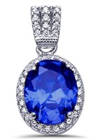 Oval 3.10 ct Sapphire Designer Pendant