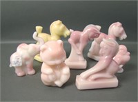 Lot of Seven Fenton Animal Figurines