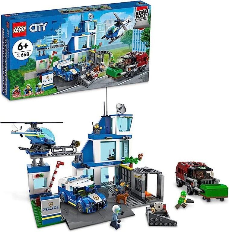 Lego City Police Station With Van, Garbage Truck