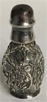 Perfume Bottle With 950 Sterling Overlay