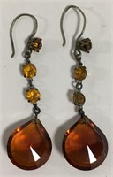 Pair Of Silver Beaded Dangle Earrings