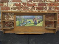 Wood Shelf with Turkey Image 39" x 16" x 3.5"