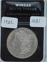 1921 Morgan Silver Dollar In Case