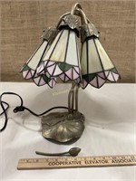 15" tall Tiffany style stained glass lamp,