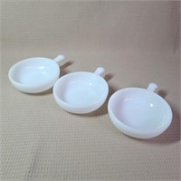 3 Small Fire King Baking Dishes With Handles