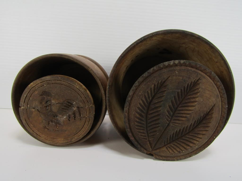 TWO BUTTER MOULDS