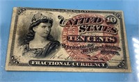 Unc. 10 cent fractional currency