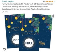 MSRP $10 50Pcs Scratch Xmas Game Cards