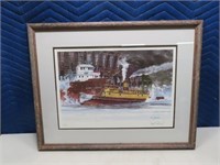 Signed/#d LaMARRE Nautical Ship Framed Print Art