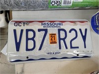 Missouri license plate