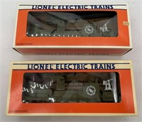 2 Lionel U.S.Army Fire Ladders Cars NIB