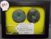 (2) American Indian Pioneer Trade Beads, circa