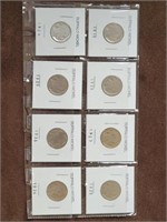 8 Old Buffalo nickels