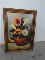 Rustic Framed Sunflower Print