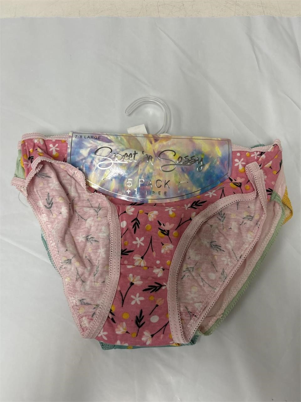 Sweet n Sassy 5 pack + 1, Lg, girl underwear